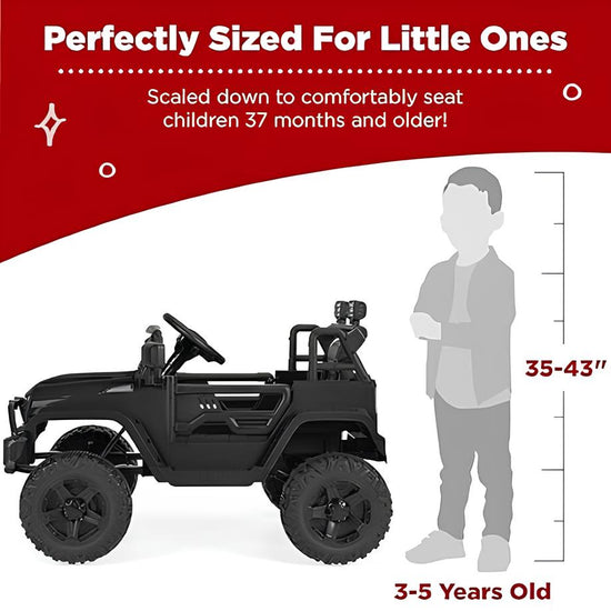 12V Kids Ride On Jeep Car W/Parent Remote Control - Black